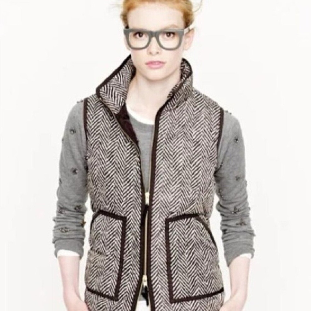 J Crew Factory Herringbone Puffer Vest S